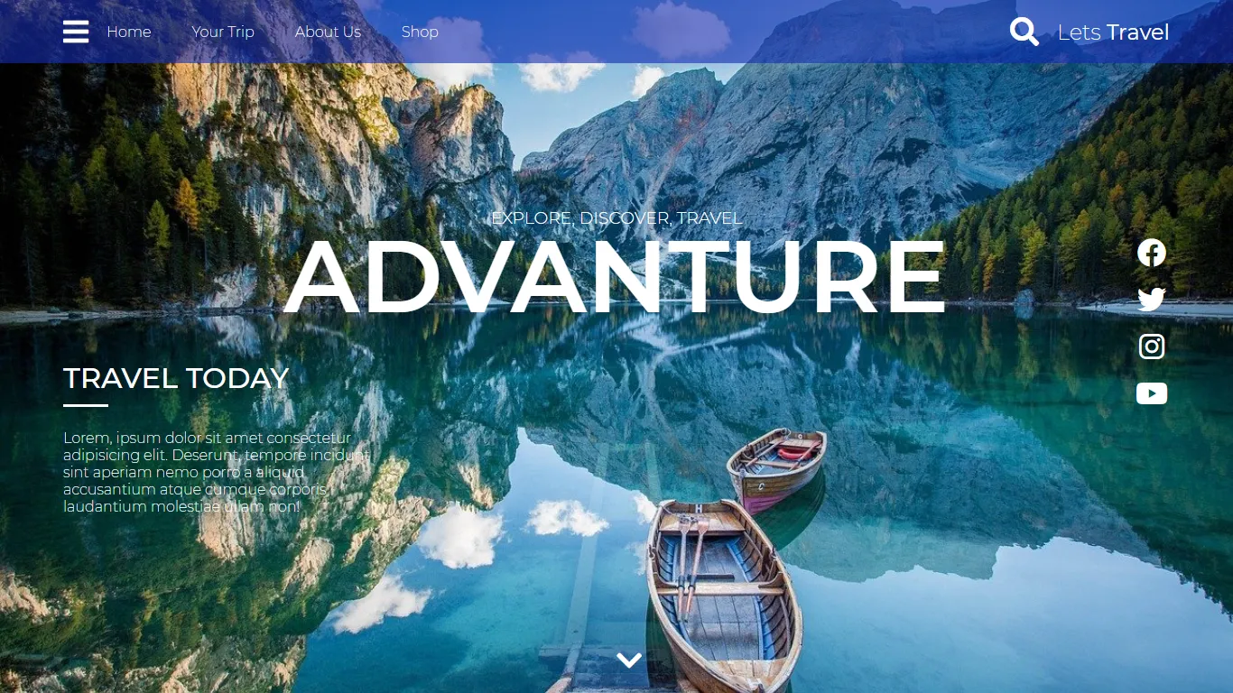 landing page advanture